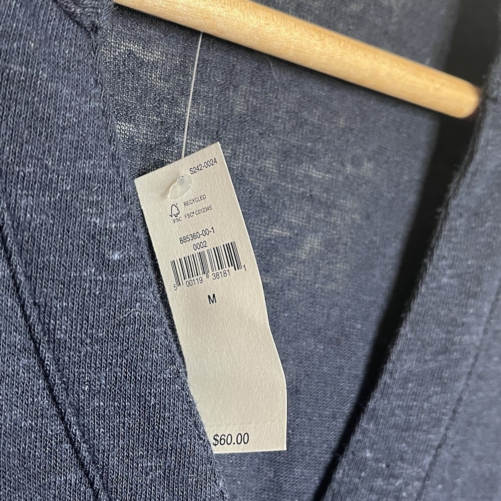 Banana Republic Linen Knit Button Up Shirt Navy Womens Size M Minimalist Indie - Picture 5 of 7